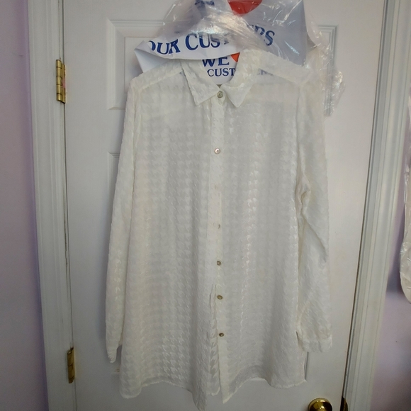 Foxcroft Tops - Cream Bone White Button Down Blouse